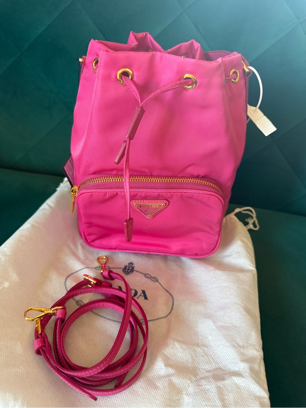 Auth Prada Duet Re-Nylon Bucket Bag - Picture 11 of 14